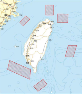 Các khu vực Trung Quốc diễn tập quân sự quanh Đài Loan. (vùng đỏ)(Nguồn: VNExpress)